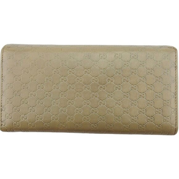 GUCCI Long Wallet GG Pattern Beige Gold USED - Picture 13 of 14